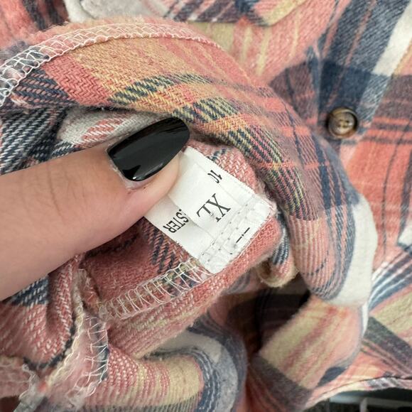 Unbranded Pink Plaid Button Down Shacket Shirt Jacket Size XL - Picture 5 of 6